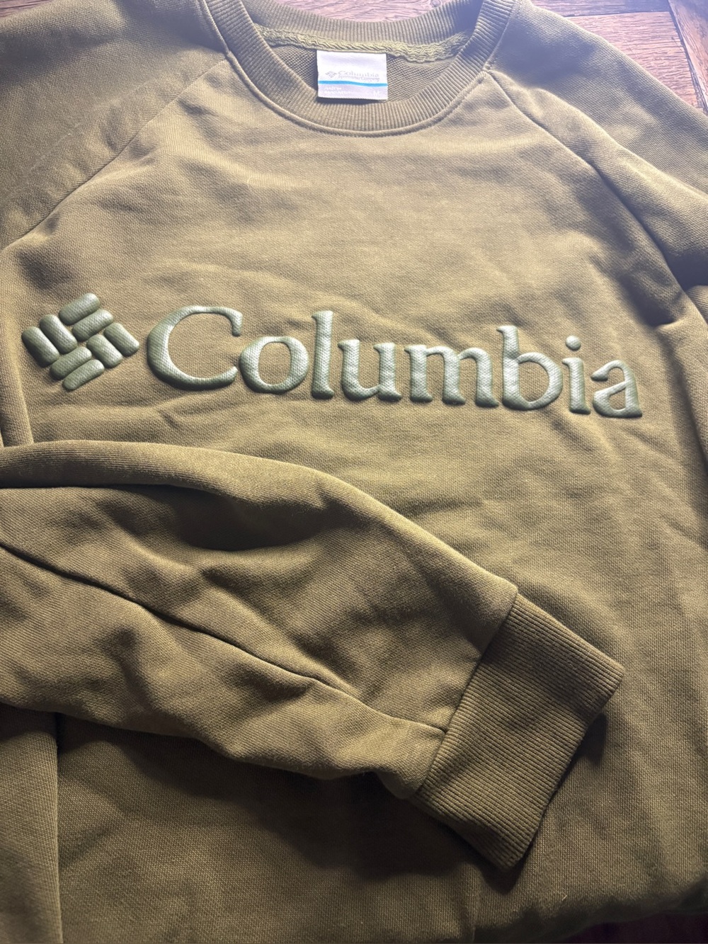 Columbia Sunridge Raglan Crewneck Sweatshirt Olive Green Medium Gorpcore